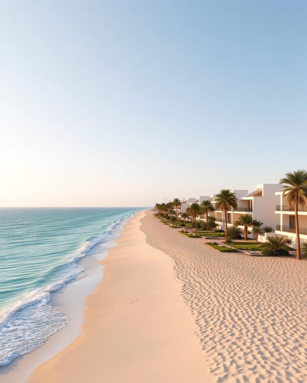 Taqah Long Beach apartments on a sandy beach near Salalah Oman